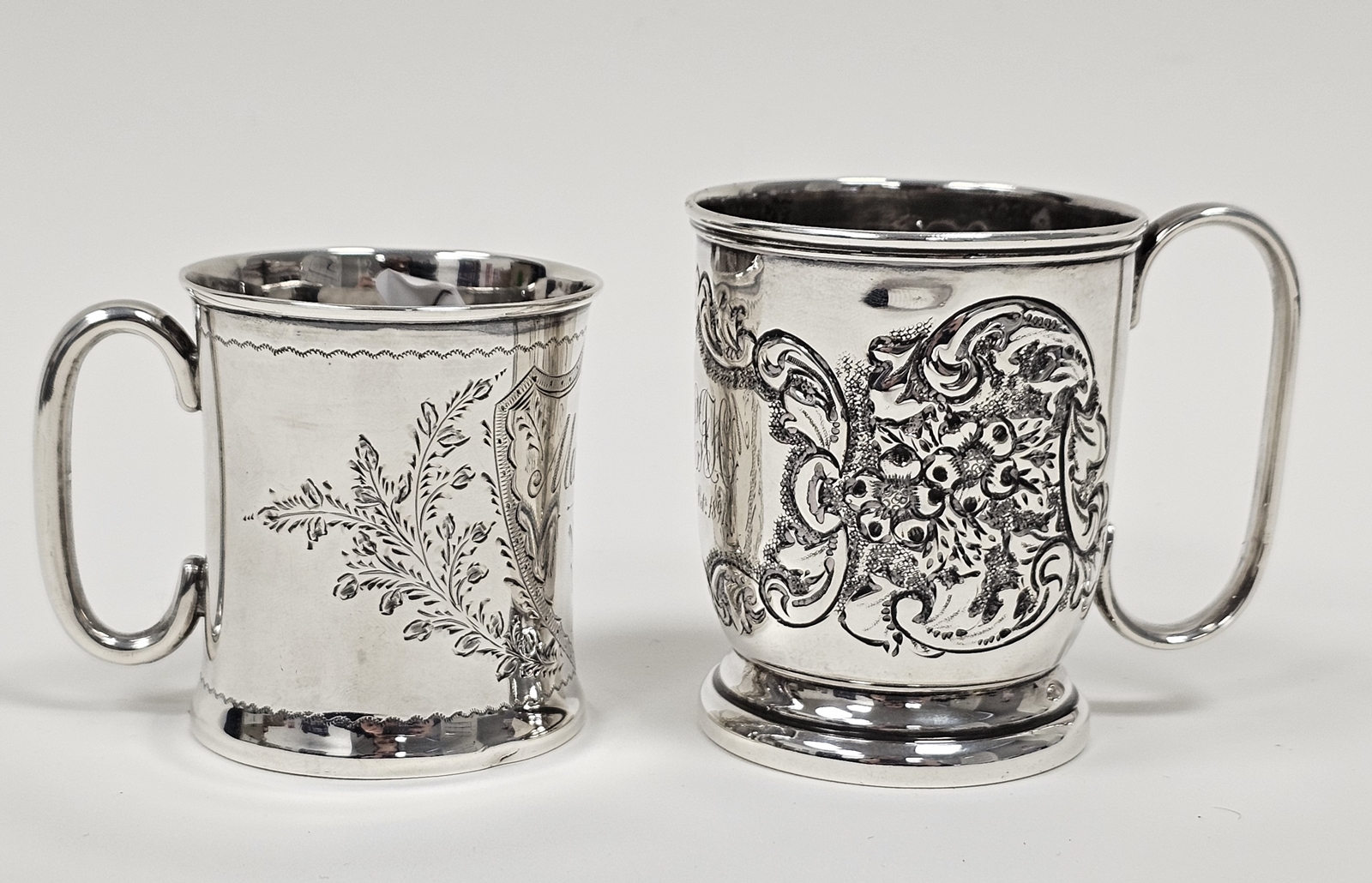 Edwardian silver christening mug by John Rose, Birmingham 1900, of cylindral form with engraved - Image 3 of 5