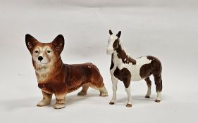 Beswick pottery Pinto pony in skewbald colourway, printed black marks, 17cm long and a vintage