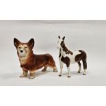 Beswick pottery Pinto pony in skewbald colourway, printed black marks, 17cm long and a vintage