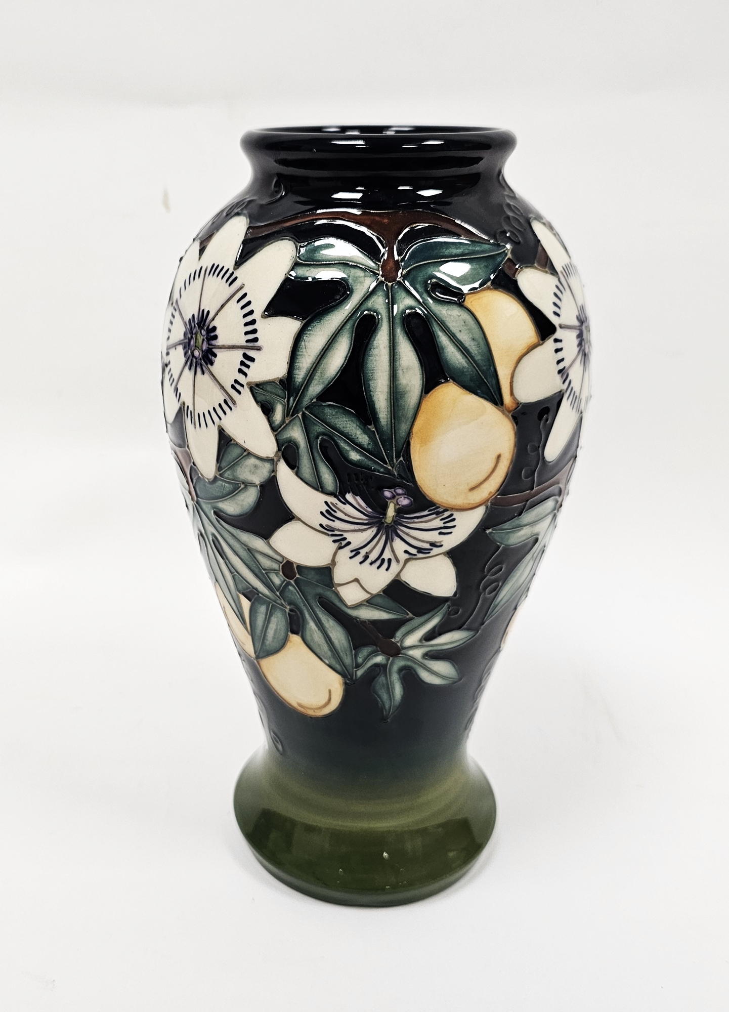 Moorcroft 'Passion Flower' pattern everted baluster vase, designed by Rachel Bishop, printed and - Image 2 of 3