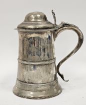 George III silver tankard by Peter & Anne Bateman, London 1797, of cylindrical form with moulded