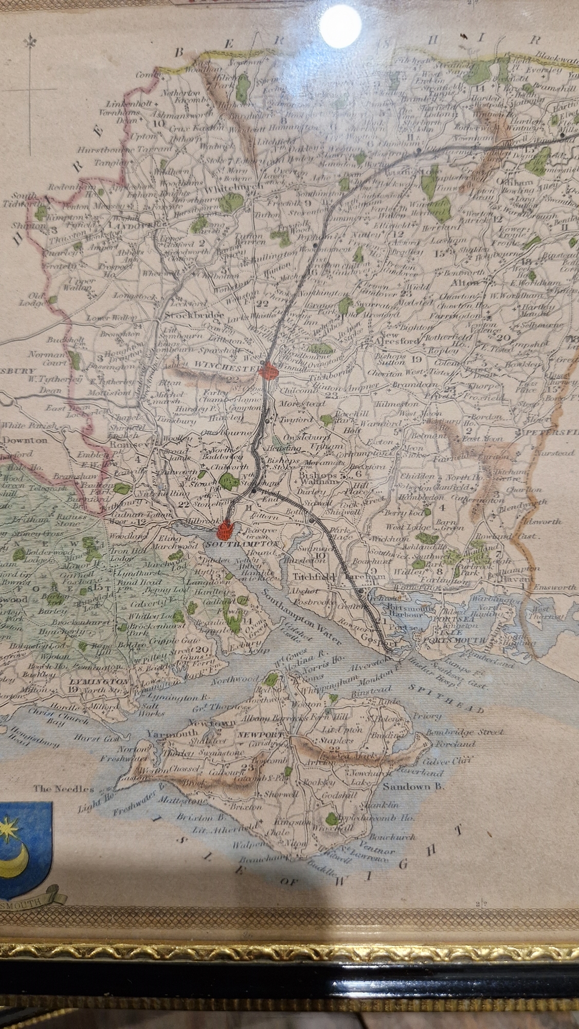 John Speed, 'Wilshire', John Sudbury & George Humble, 17th century hand coloured engraved map of - Image 31 of 33