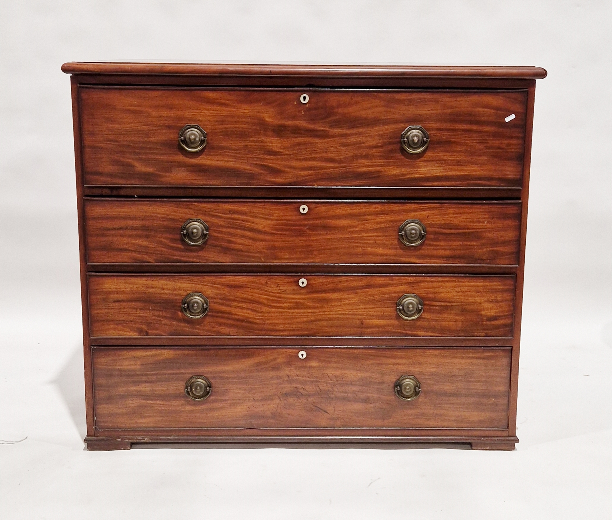 Victorian mahogany secretaire, the button release fall front opening to reveal various drawers and