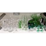 Quantity of late 19th and 20th century glassware to include a pair of champagne saucers with