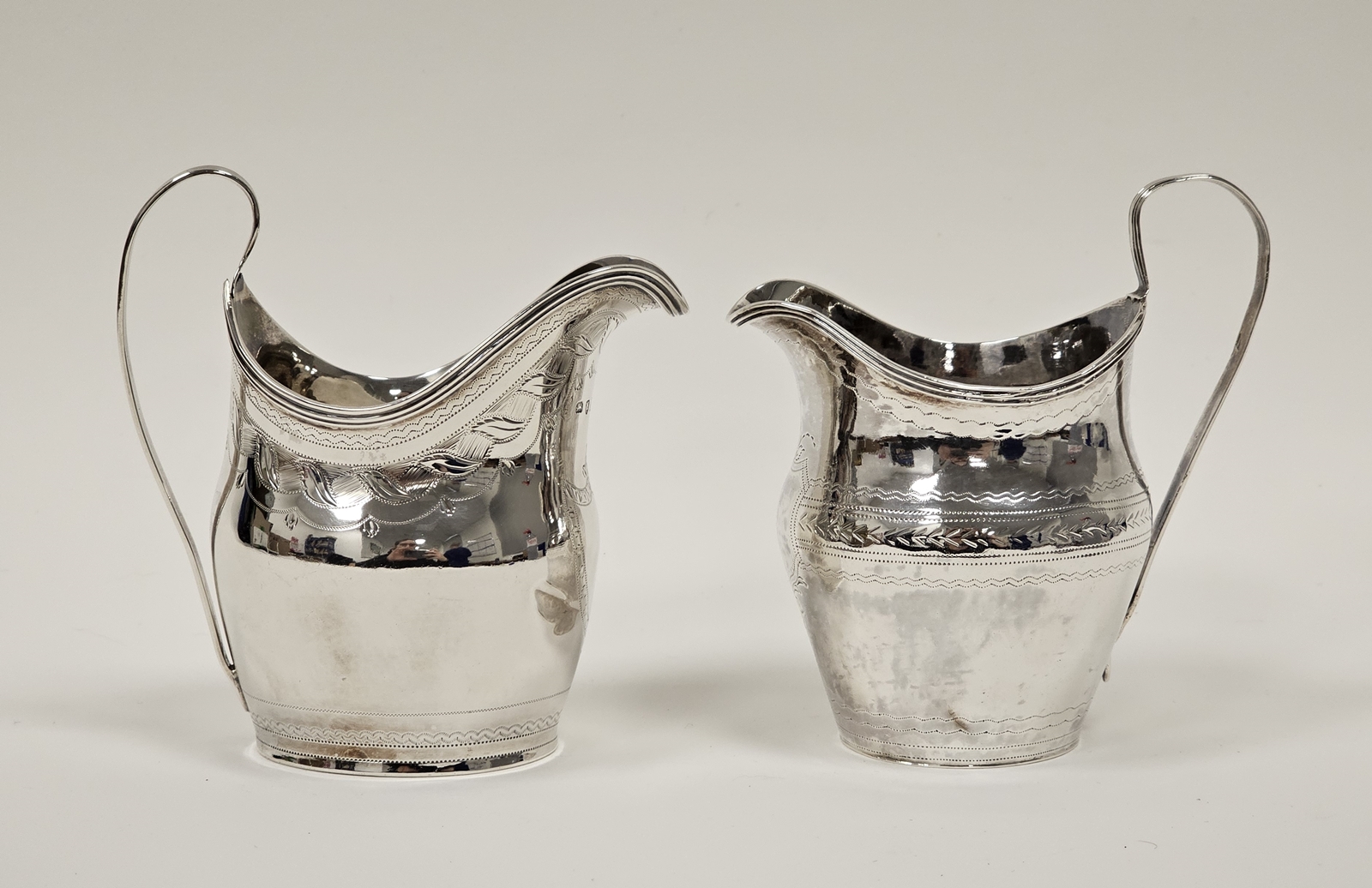 Two George III silver cream jugs, one probably by John Merry, London 1802, the other by Peter, Ann - Image 3 of 5