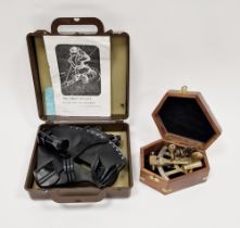 Ebbco Sextant with instructions and box and A reproduction Victorian style brass nautical sextant in