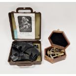 Ebbco Sextant with instructions and box and A reproduction Victorian style brass nautical sextant in