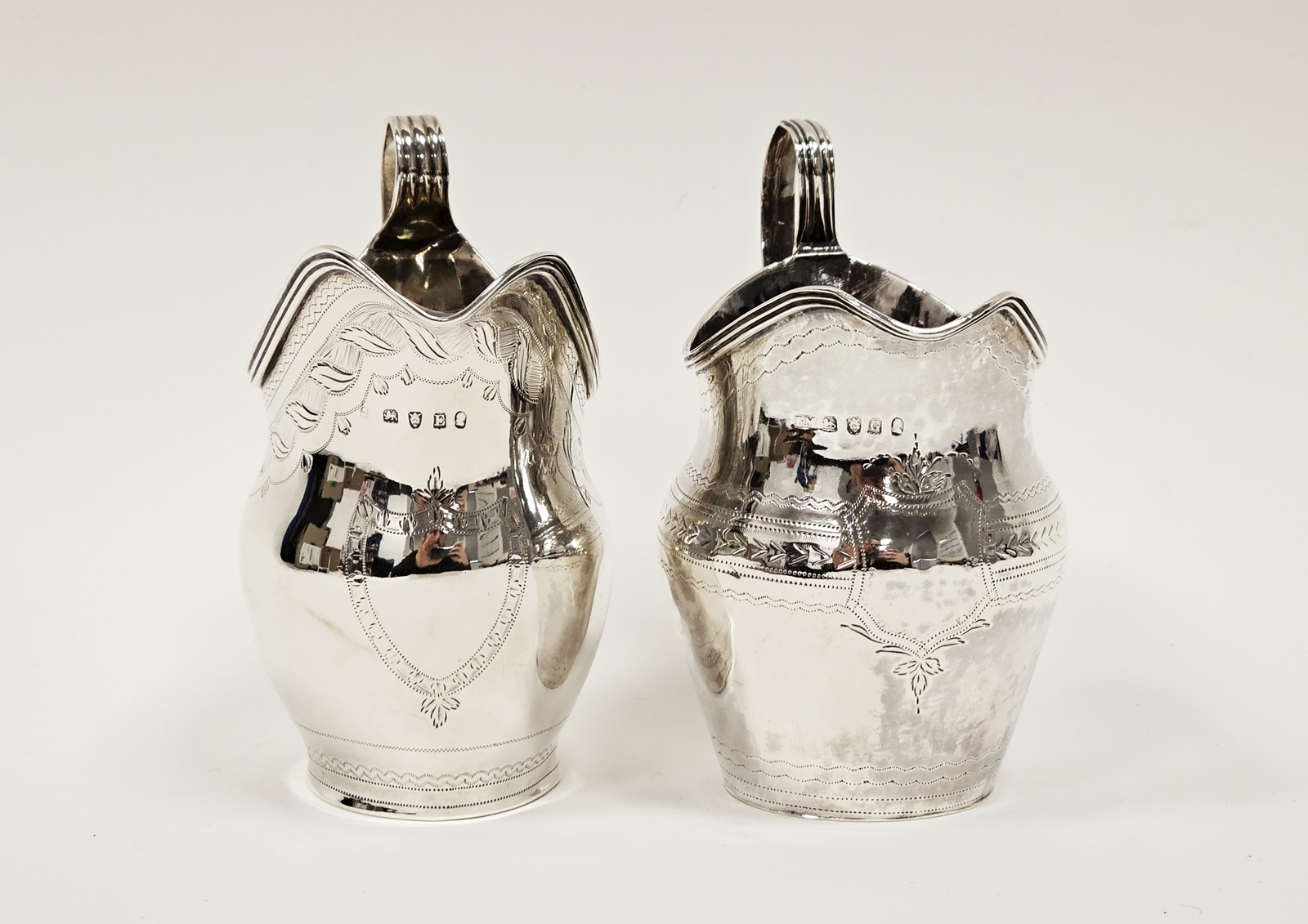 Two George III silver cream jugs, one probably by John Merry, London 1802, the other by Peter, Ann - Image 2 of 5