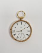 19th century 18ct gold cased open-faced pocket watch, the dial signed John Lowry Belfast, 5557,