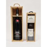 Cased magnum of Taylors LBV port 1985 and a bottle of 1996 Quintado Bomfin vintage port in centenary