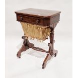 Victorian mahogany sewing table with single drawer to the front and retractable fabric lined storage