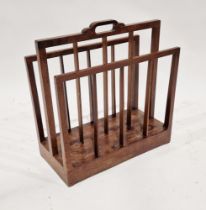 20th century Gordon Russell mahogany newspaper/magazine rack split into two sections, single moulded