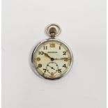 Early 20th century military pocket watch by Jaeger Le Coultre, the circular dial having Arabic