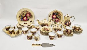 Aynsley 'Orchard Gold' pattern composite part tea and coffee service, 20th century, printed blue,