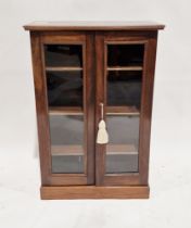 Late 19th/early 20th century mahogany glazed collector's cabinet with two glazed doors housing three