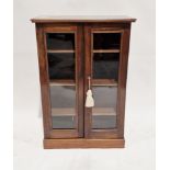 Late 19th/early 20th century mahogany glazed collector's cabinet with two glazed doors housing three