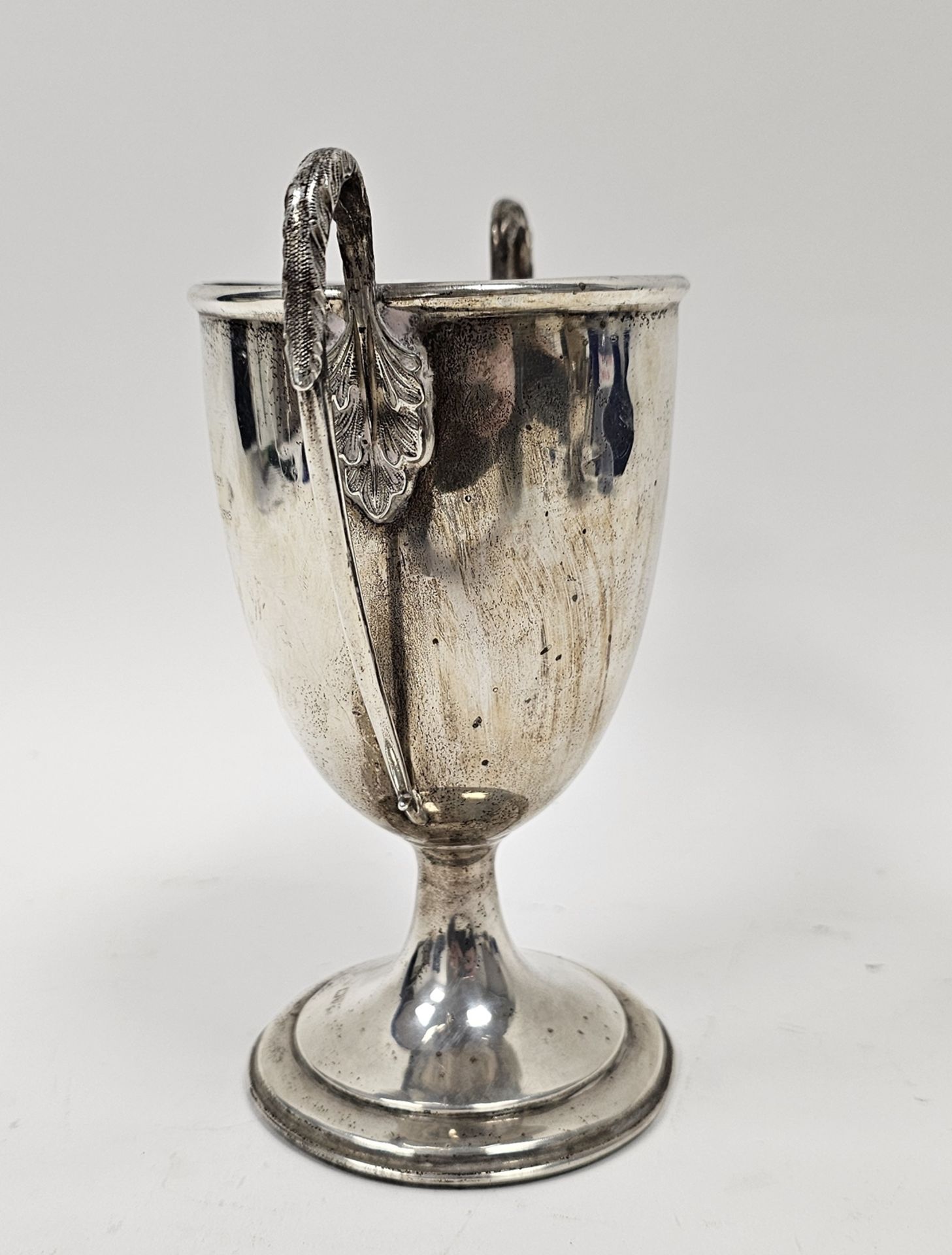 Edwardian silver two-handled trophy, Chester, early 20th century (marks rubbed), of goblet form with - Image 2 of 3