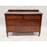 Mahogany chest of two short and two long drawers, each with brass handles, on castors, 78cm high x