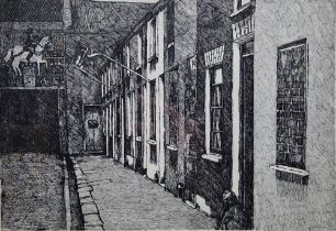 Hector McDonnell (Irish b.1947) Drypoint etching "Taylor Street", limited edition, signed, titled