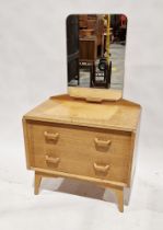 Mid century E Gomme G-Plan dressing table, the adjustable mirror over two long drawers, on splayed