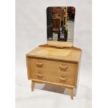 Mid century E Gomme G-Plan dressing table, the adjustable mirror over two long drawers, on splayed