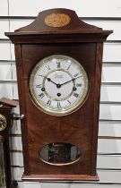 Late 20th century wall clock by Comitti of London and a similar banjo barometer, 68cm (2)