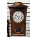 Late 20th century wall clock by Comitti of London and a similar banjo barometer, 68cm (2)