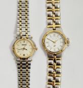 Gucci lady's wristwatch, with stainless steel case and two-tone bracelet, the case back no. 9000L