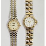 Gucci lady's wristwatch, with stainless steel case and two-tone bracelet, the case back no. 9000L