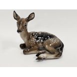 Rosenthal porcelain model of a recumbent fawn, printed gilt marks, moulded F Heiderei to edge,