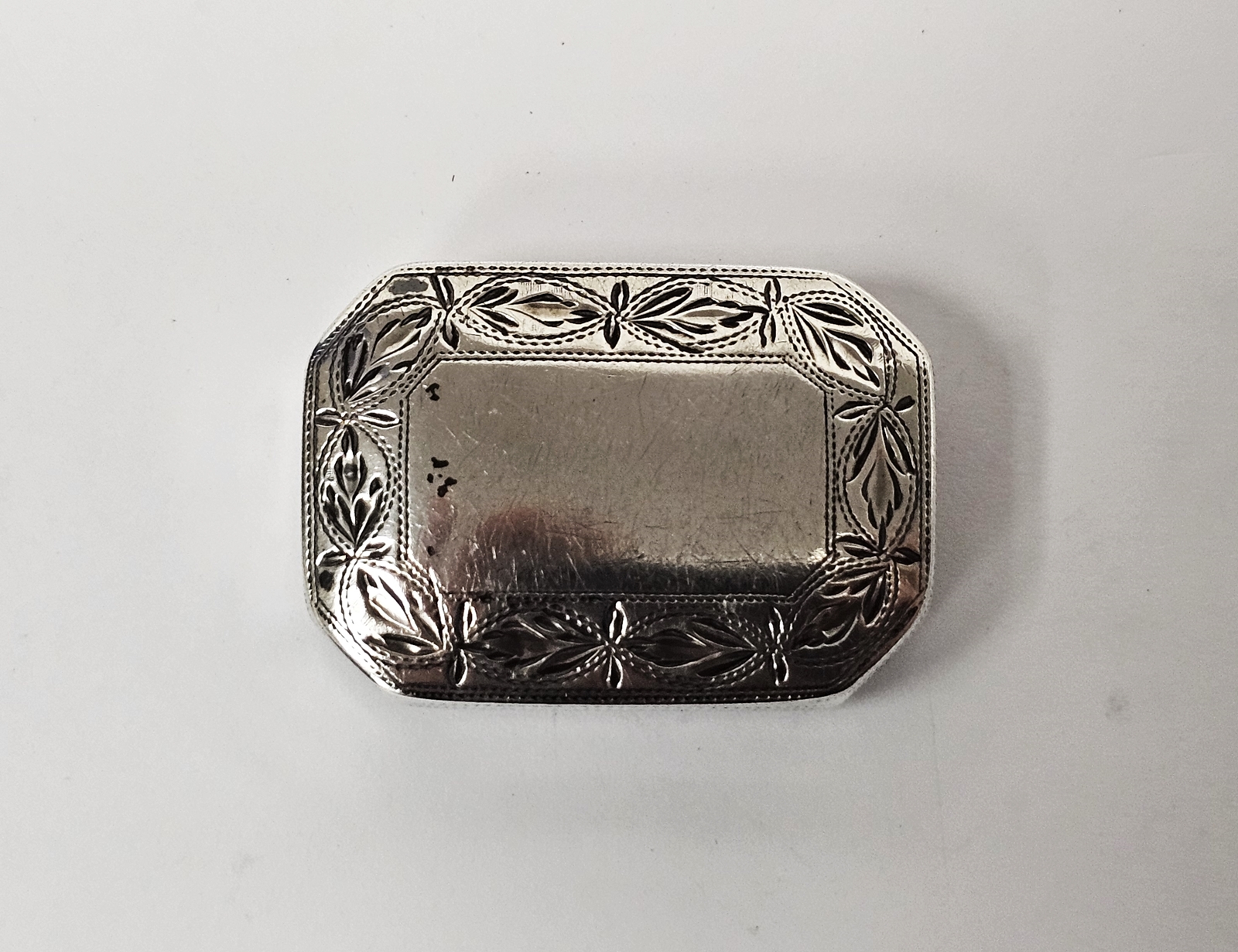 George III silver vinaigrette by Samuel Pemberton, Birmingham 1801, of rectangular form with