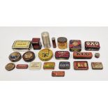 Collection of early to mid 20th century small advertising tins, including: OXO cubes, C.W.S. tea,