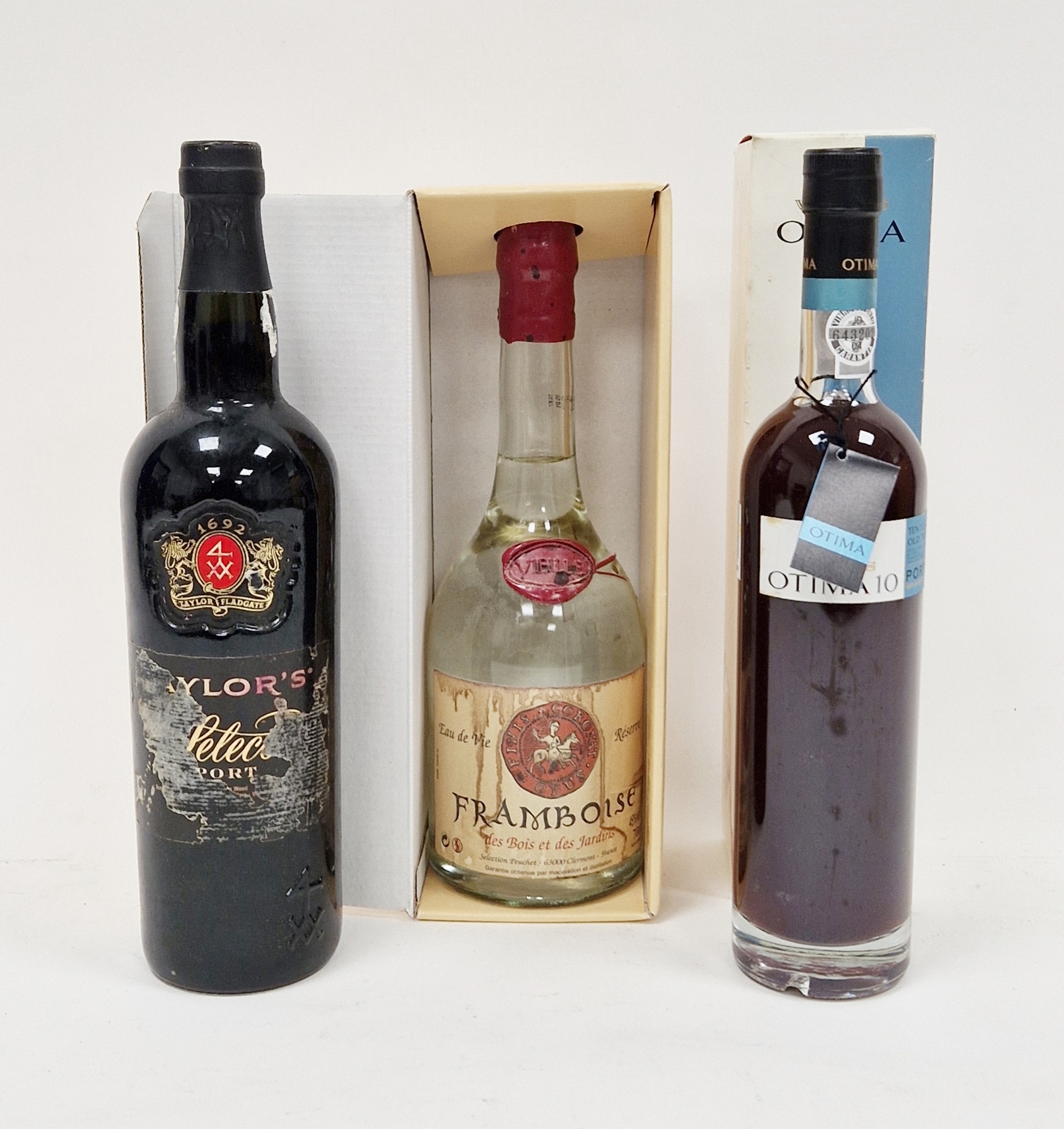 Warre's Optima 10 tawny port (50cl), Taylors Select port and a boxed bottle of Peuchet et Cie eau de