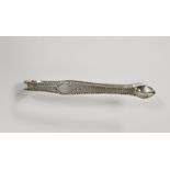 Pair of George III silver bright cut sugar tongs by Thomas Oliphant, 1ozt approx.