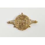 LOT WITHDRAWN 9ct gold faux coin brooch having faux Atocha coin, on mount, 9.7g total approx.