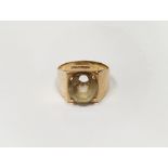 9ct gold and citrine dress ring, the yellow cut circular stones claw set, on square mount, approx