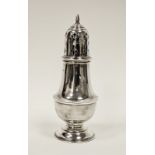 Silver sugar caster by Charles S Green & Co Ltd, Birmingham 1969, of normal baluster form with