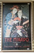 Three theatre posters to include The Bolshoi Ballet at the Royal Opera House 1986, The Mikado at the