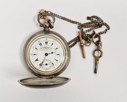 Turkish full hunter pocket watch by K Serkisoff & Co, Constantinople, the enamel dial having Turkish