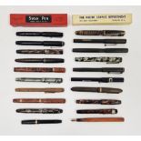 Collection of vintage fountain pens, including: Swan, Quick Drying Ink Co., Mentmore, including 14CT