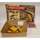Meccano Highways Vehicles part set, boxed and a small quantity of Meccano (2 boxes)