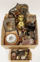 Assorted collectables including a miniature cold painted lead group of puppies, early 20th