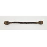 19th century double ended Baleen cosh, with twisted Baleen handle and braided lead weighted ends,