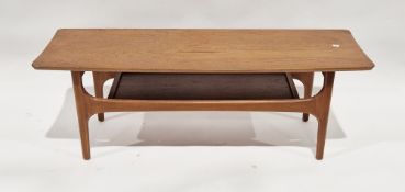 Jentique mid century two tier teak 'Stingray' coffee table, height 40.5cm, length 117cm, width 41cm
