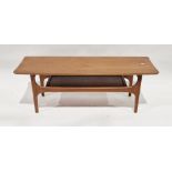 Jentique mid century two tier teak 'Stingray' coffee table, height 40.5cm, length 117cm, width 41cm