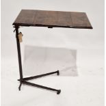 20th century mahogany adjustable over bed table/reading stand by Paragon, with adjustable