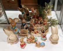 Pendelphin - a display base with models of rabbit musicians , and various other  Pendelphin models