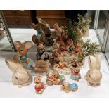 Pendelphin - a display base with models of rabbit musicians , and various other  Pendelphin models