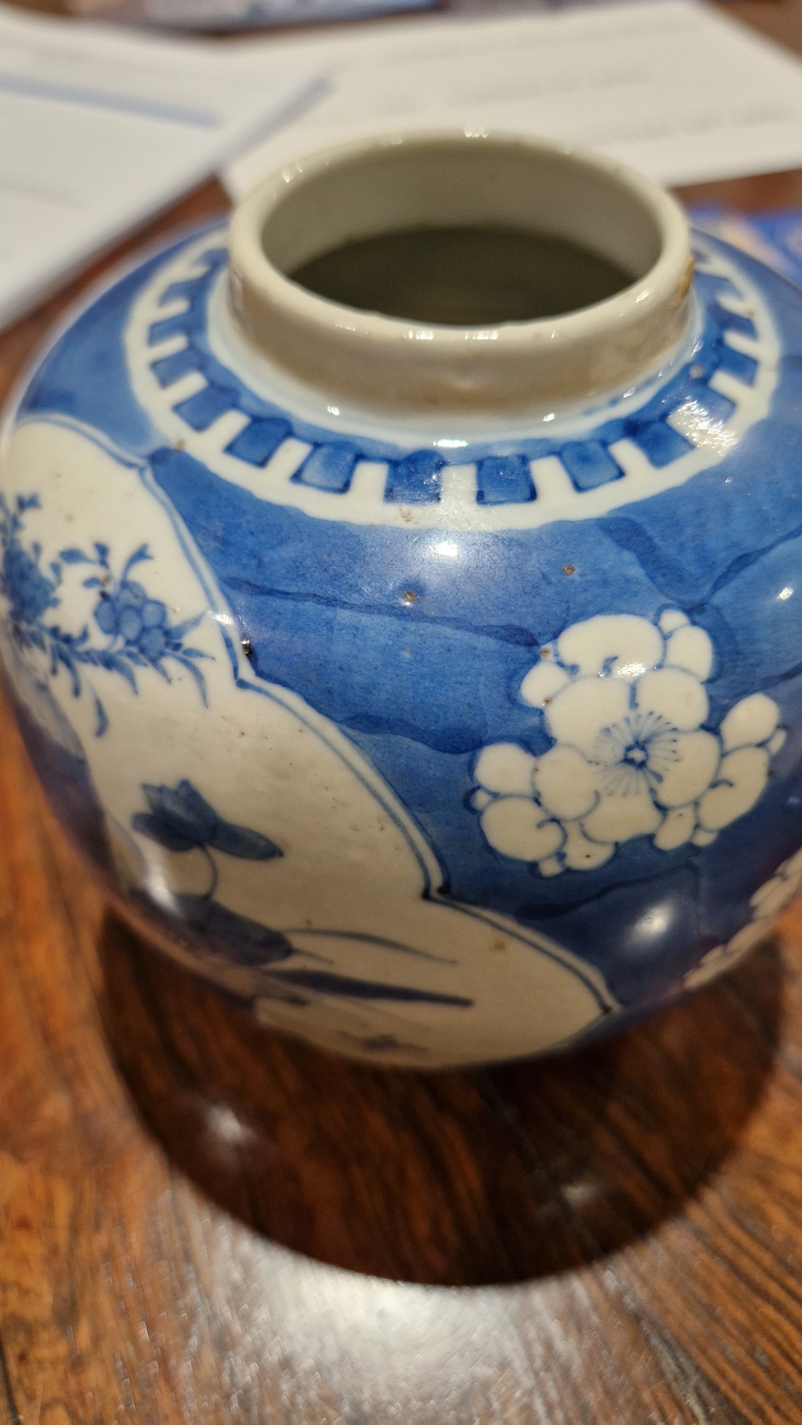 Chinese porcelain ginger jar and cover, 19th century, underglaze blue four-character mark, painted - Image 8 of 16