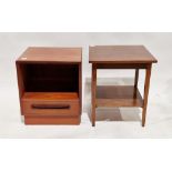 Mid century G-Plan Fresco teak bedside cabinet with storage compartment raised over a single drawer,